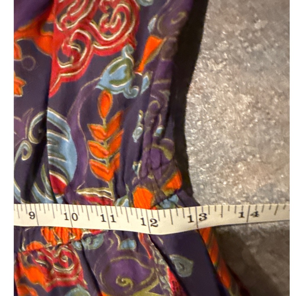 Angie Strapless Romper XL Purple Orange Medallion Print Rayon Boho Chic Festival - Picture 5 of 7